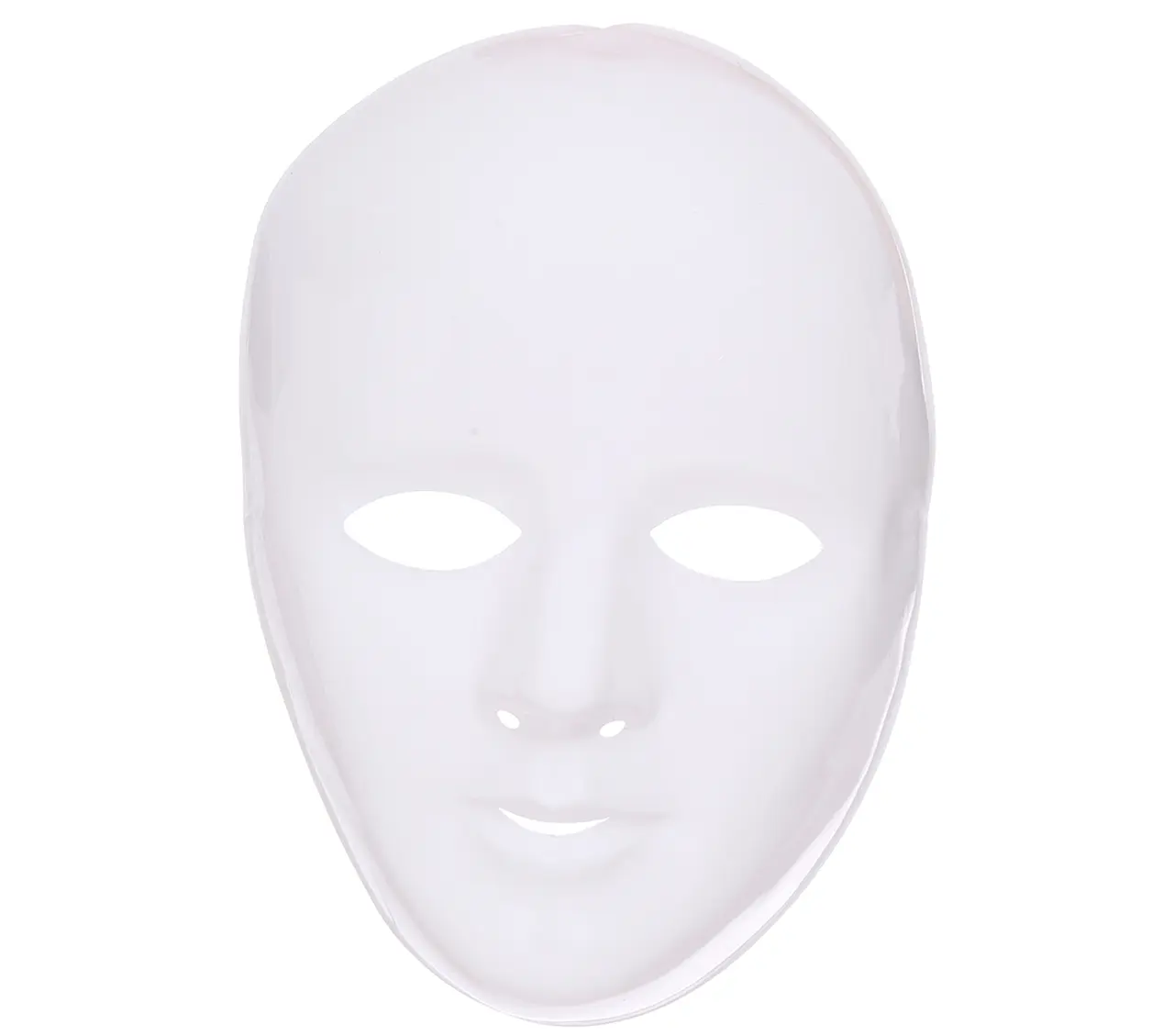 Hvid maske, PVC, ca. 21,4 cm
