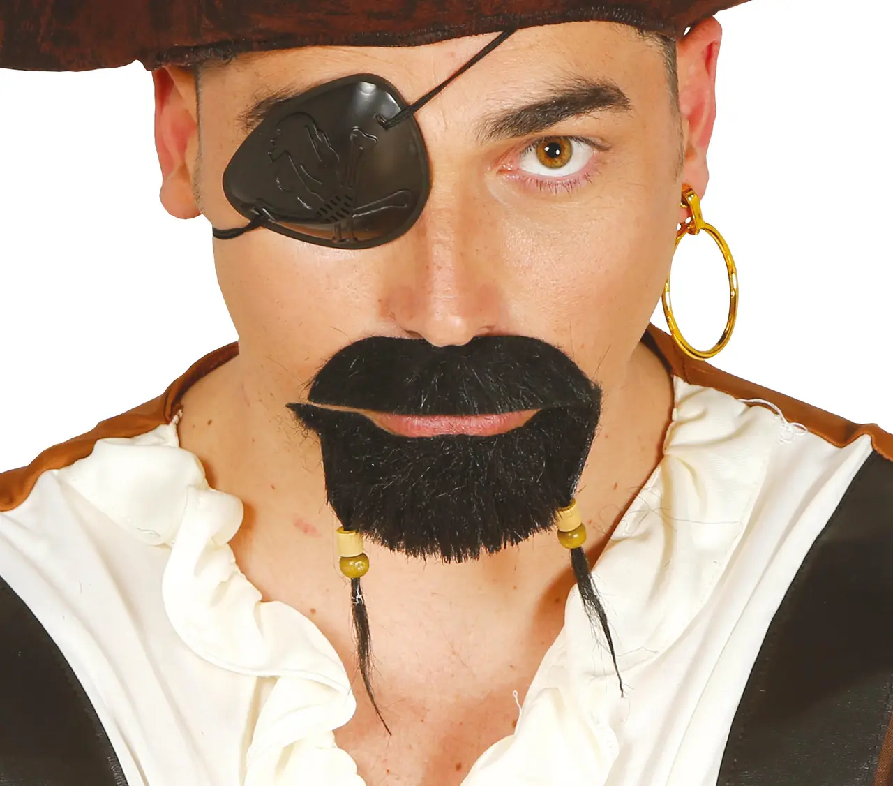 Piratfipskæg og overskæg, ca. 14,4 cm