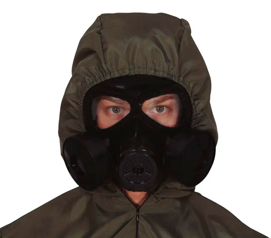 Sort gasmaske i PVC