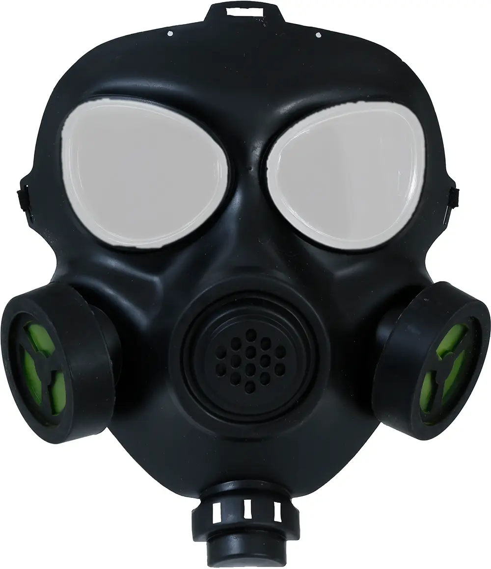 Sort gasmaske i PVC