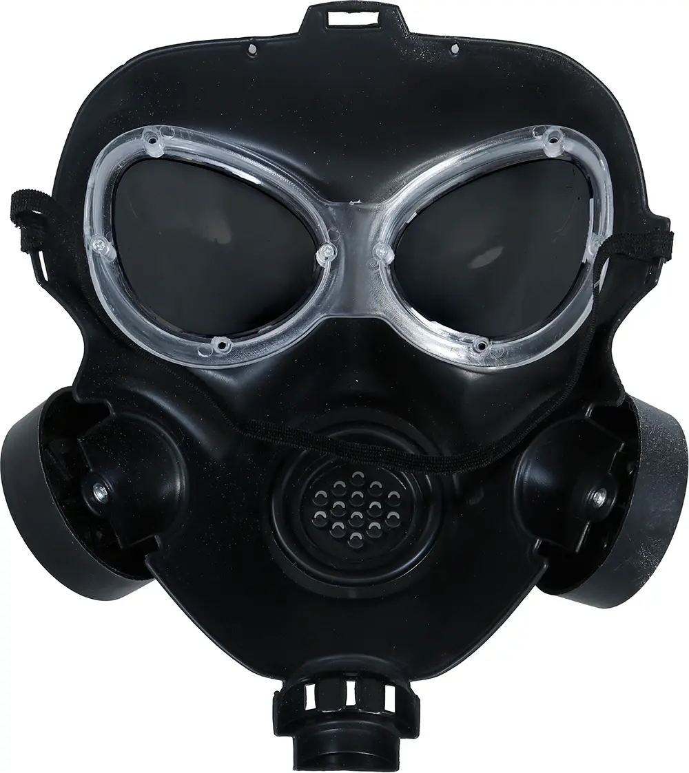 Sort gasmaske i PVC