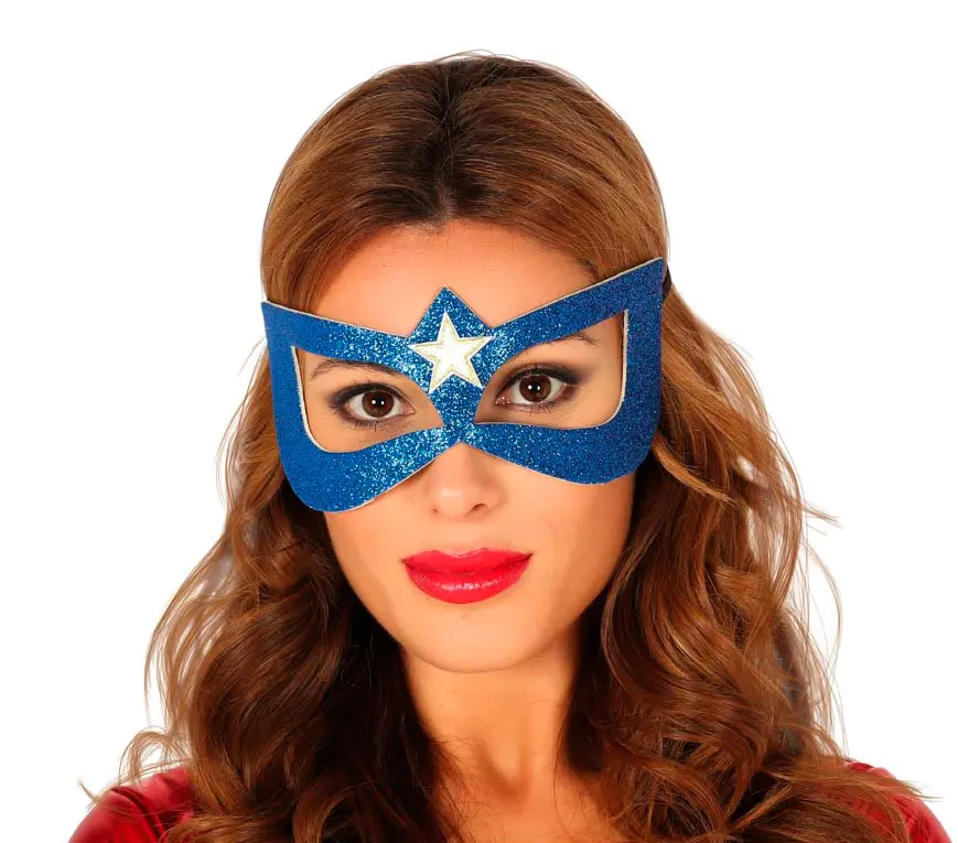 Blå superheltemaske