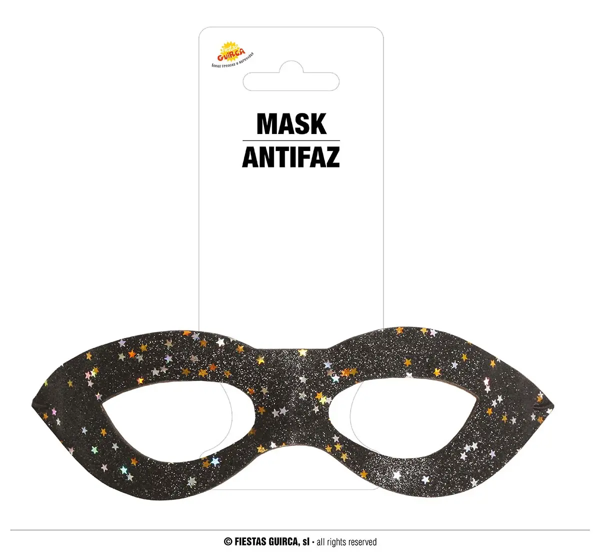 Sort maske, ca. 10,2 cm
