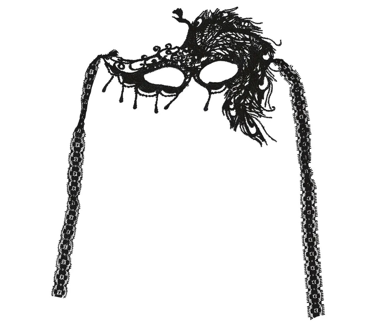 Sort blondemaske, ca. 15,5 cm