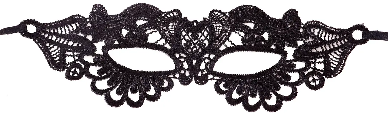 Sort blondemaske, ca. 21,4 cm