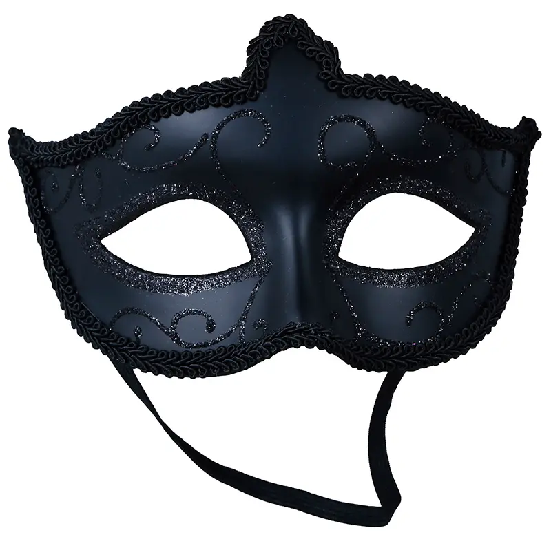 Sort maske med glimmer