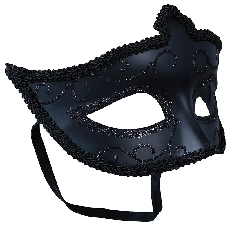 Sort maske med glimmer