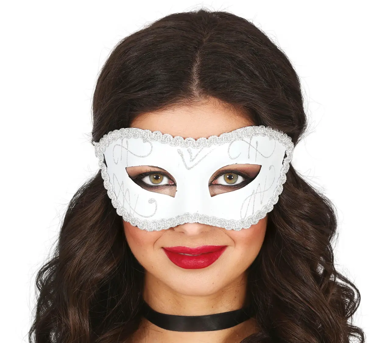 Hvid maske, ca. 18,7 cm