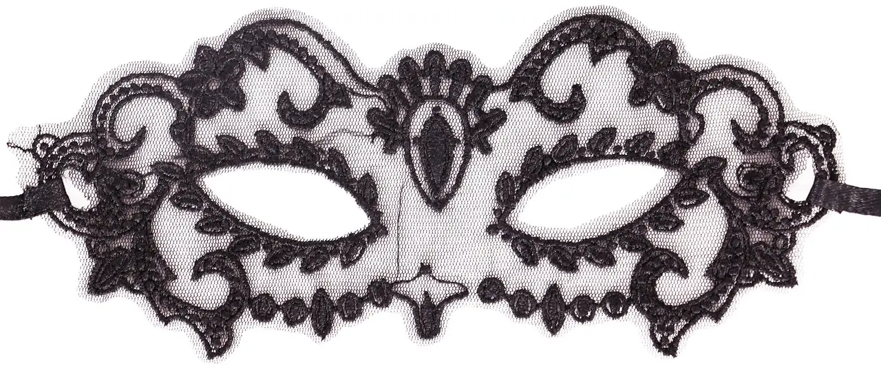 Sort blondemaske, ca. 54,8 cm