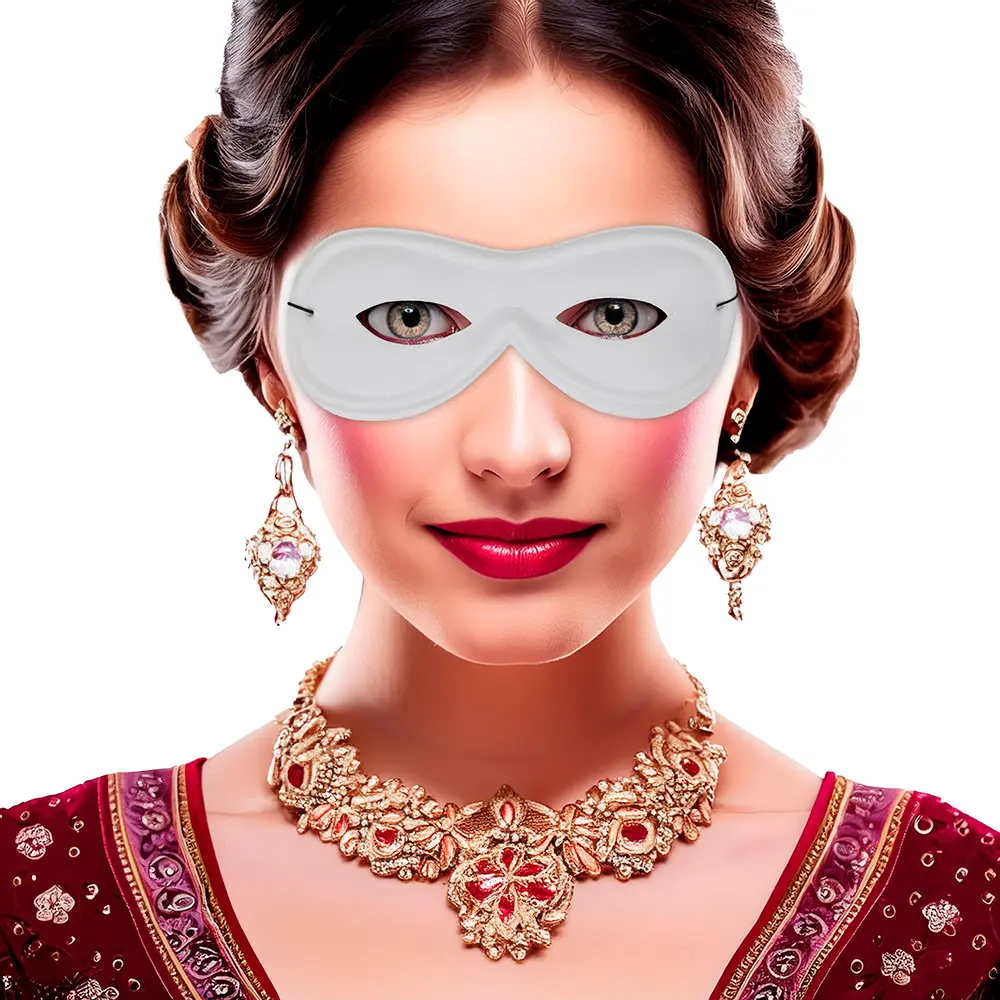 Pierrot-maske i silke, hvid, "Extra"