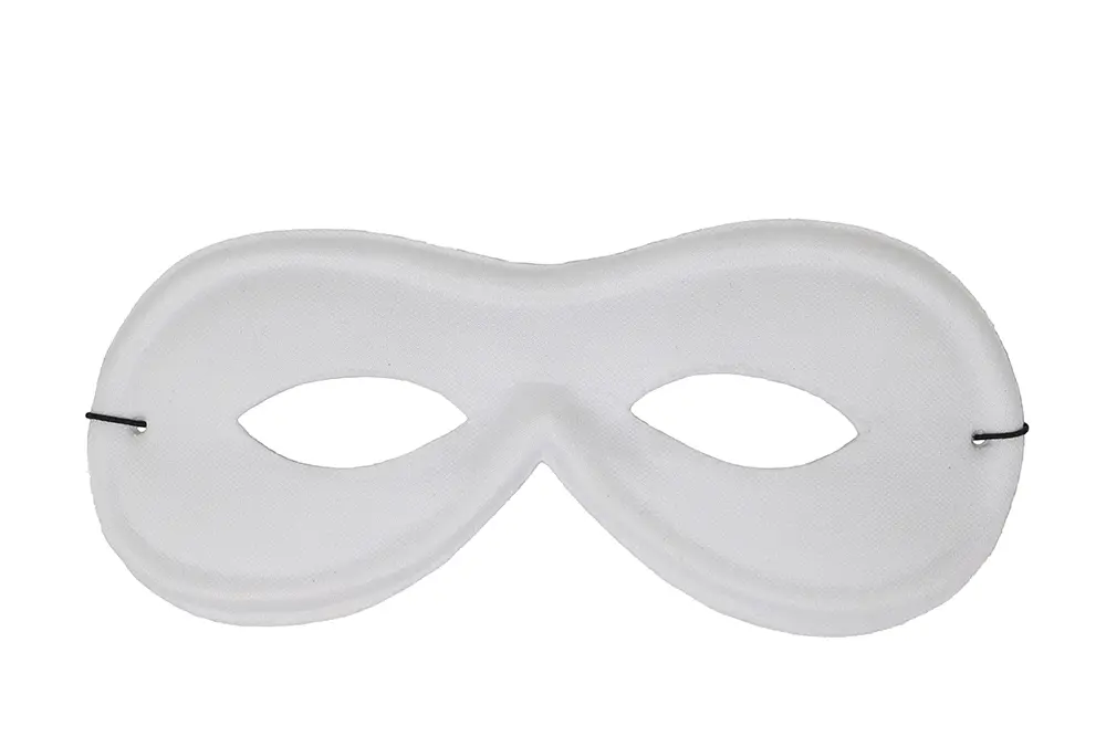 Pierrot-maske i silke, hvid, "Extra"