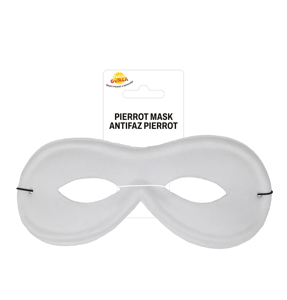 Pierrot-maske i silke, hvid, "Extra"