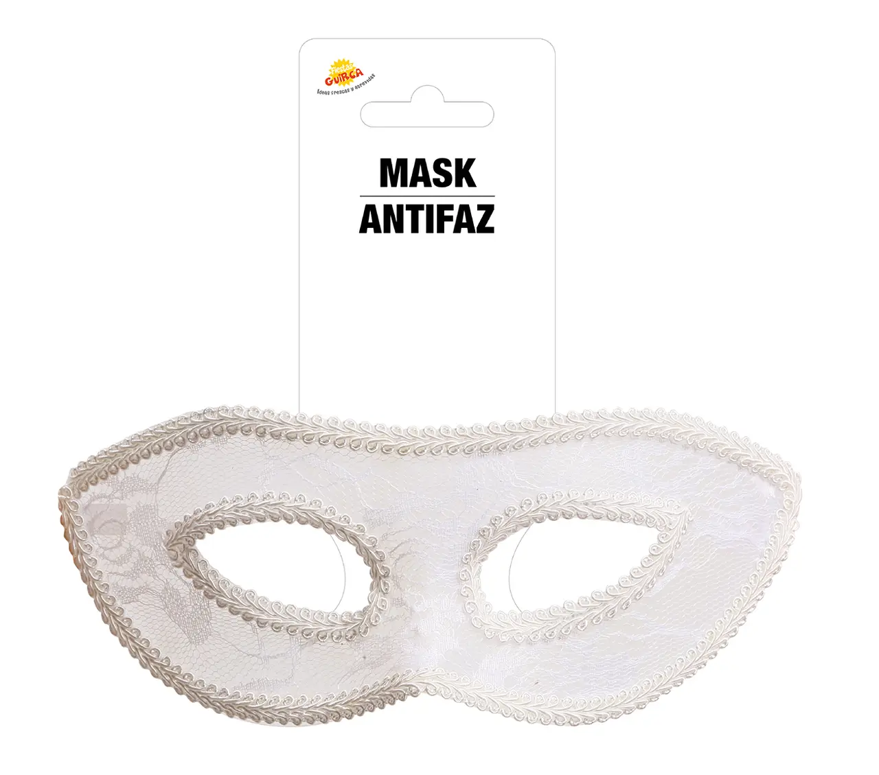 Hvid maske, ca. 19,8 cm