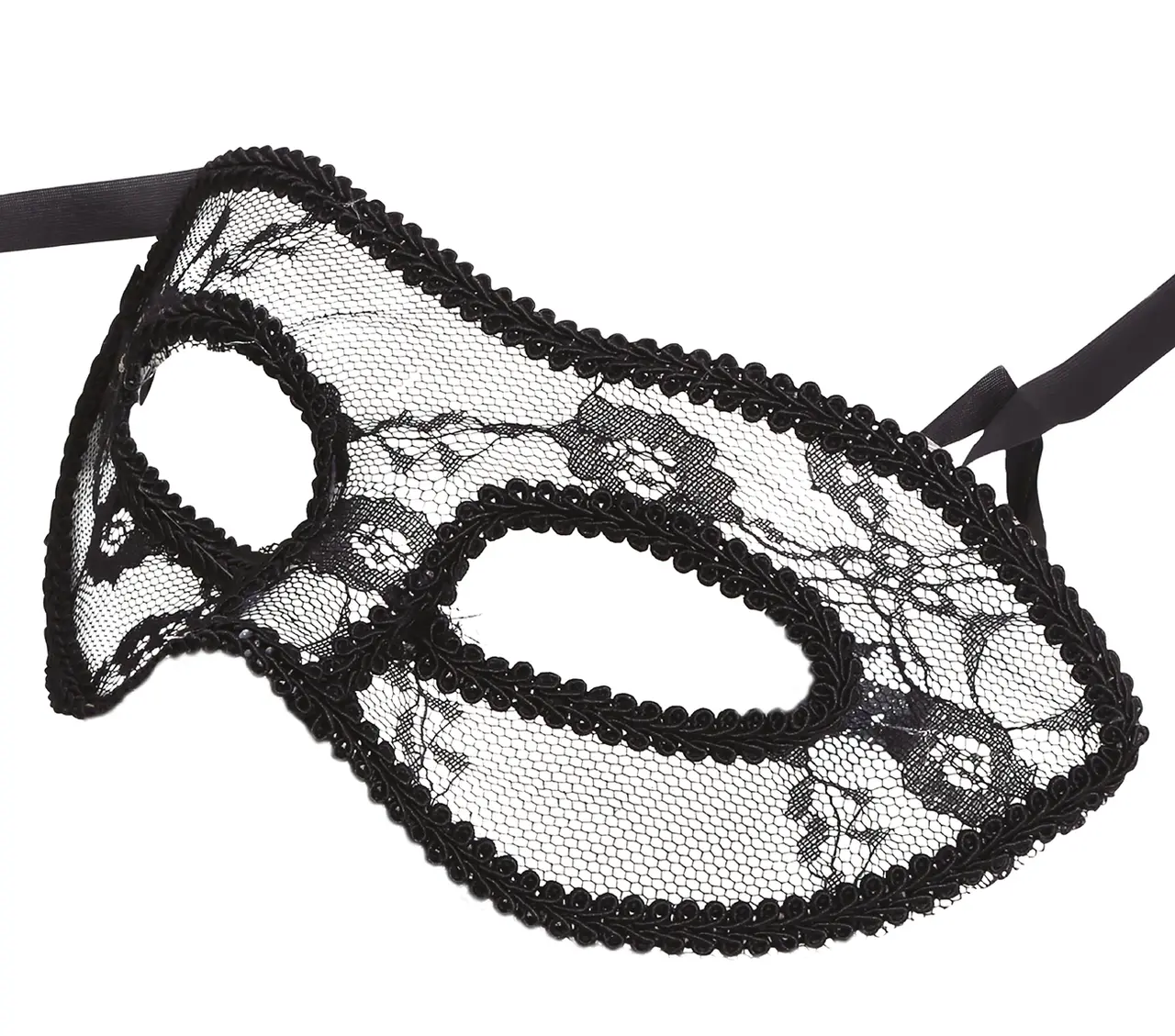Sort maske, ca. 18,4 cm