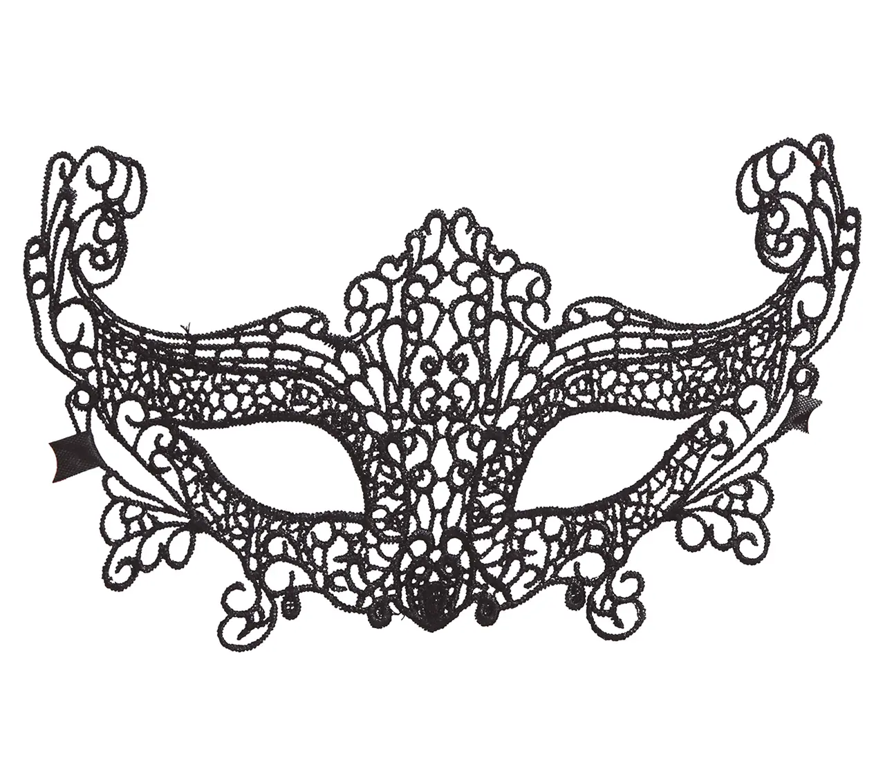 Venetiansk broderet maske, sort