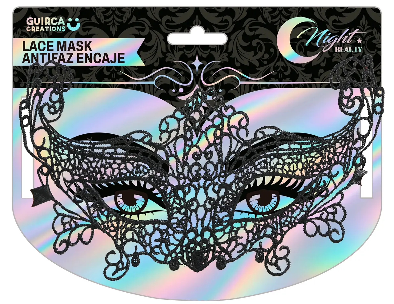 Venetiansk broderet maske, sort