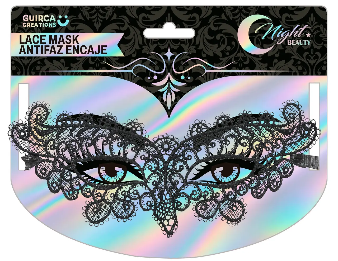 Broderet sommerfuglemaske, sort