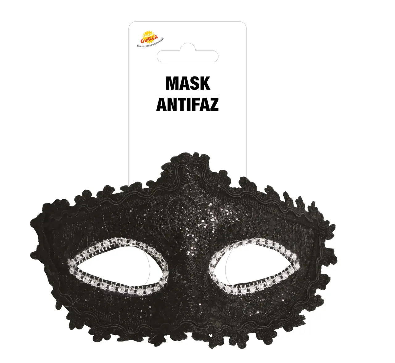Dekoreret sort maske