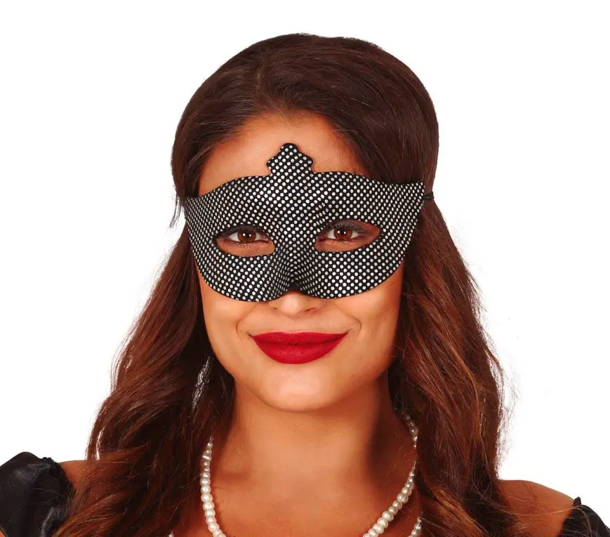 Sort/sølvfarvet maske