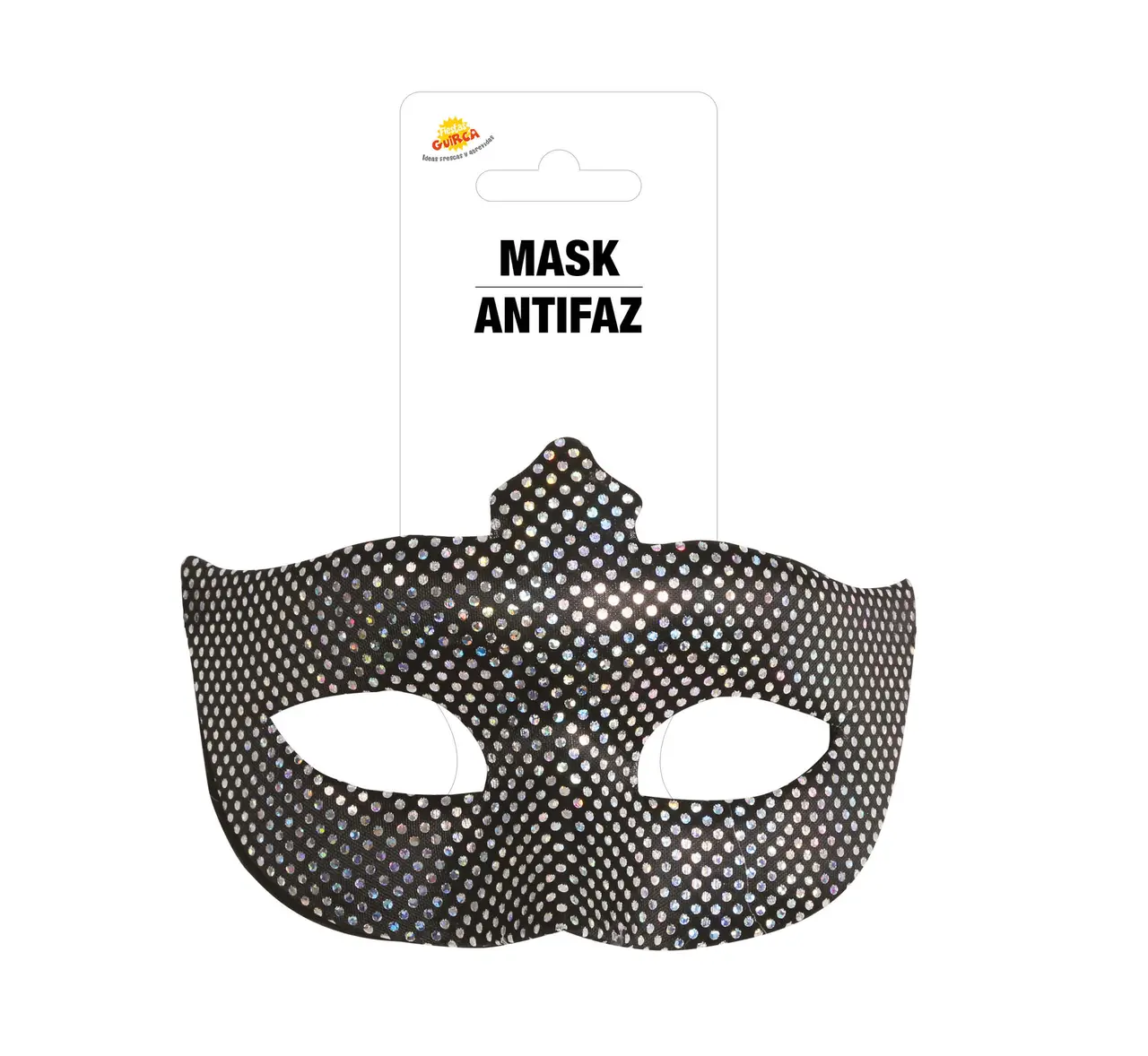 Sort/sølvfarvet maske