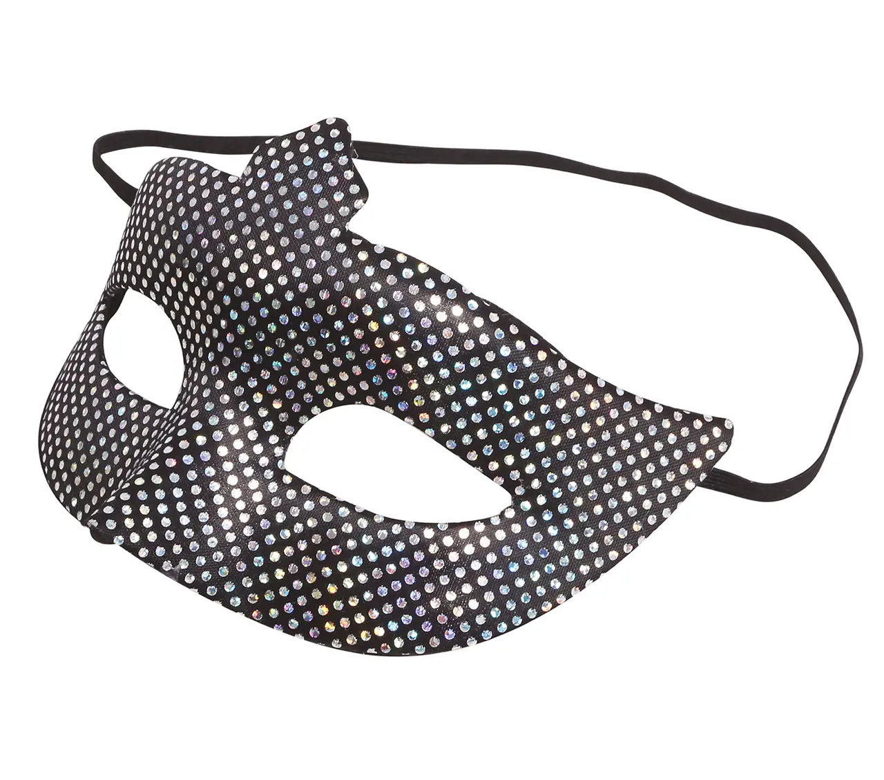 Sort/sølvfarvet maske