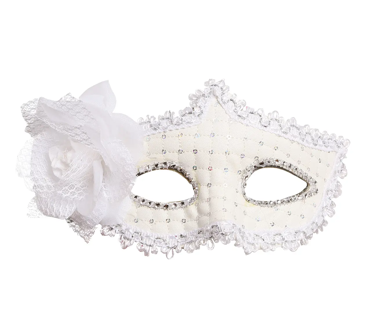 Hvid maske med blomster