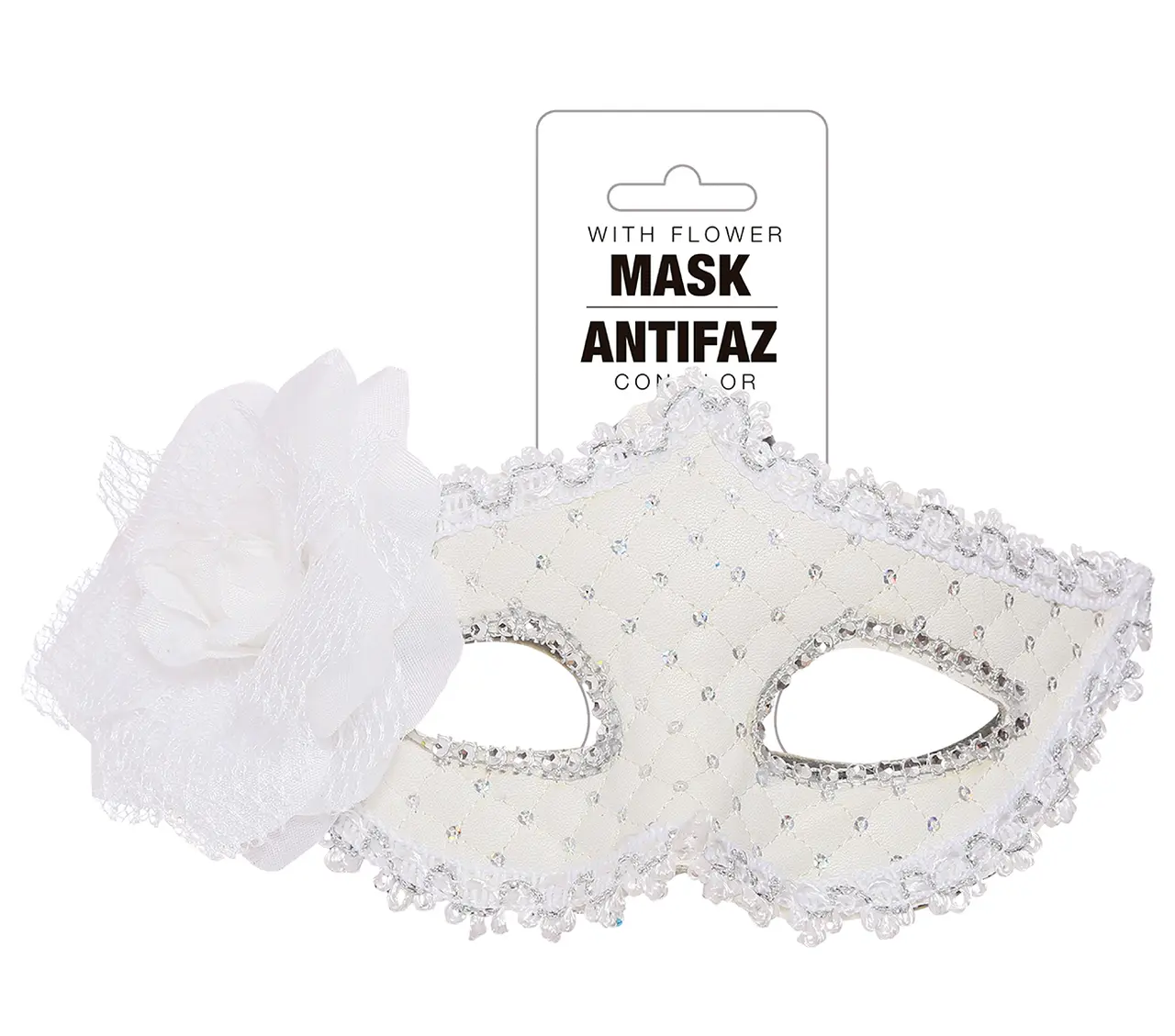 Hvid maske med blomster