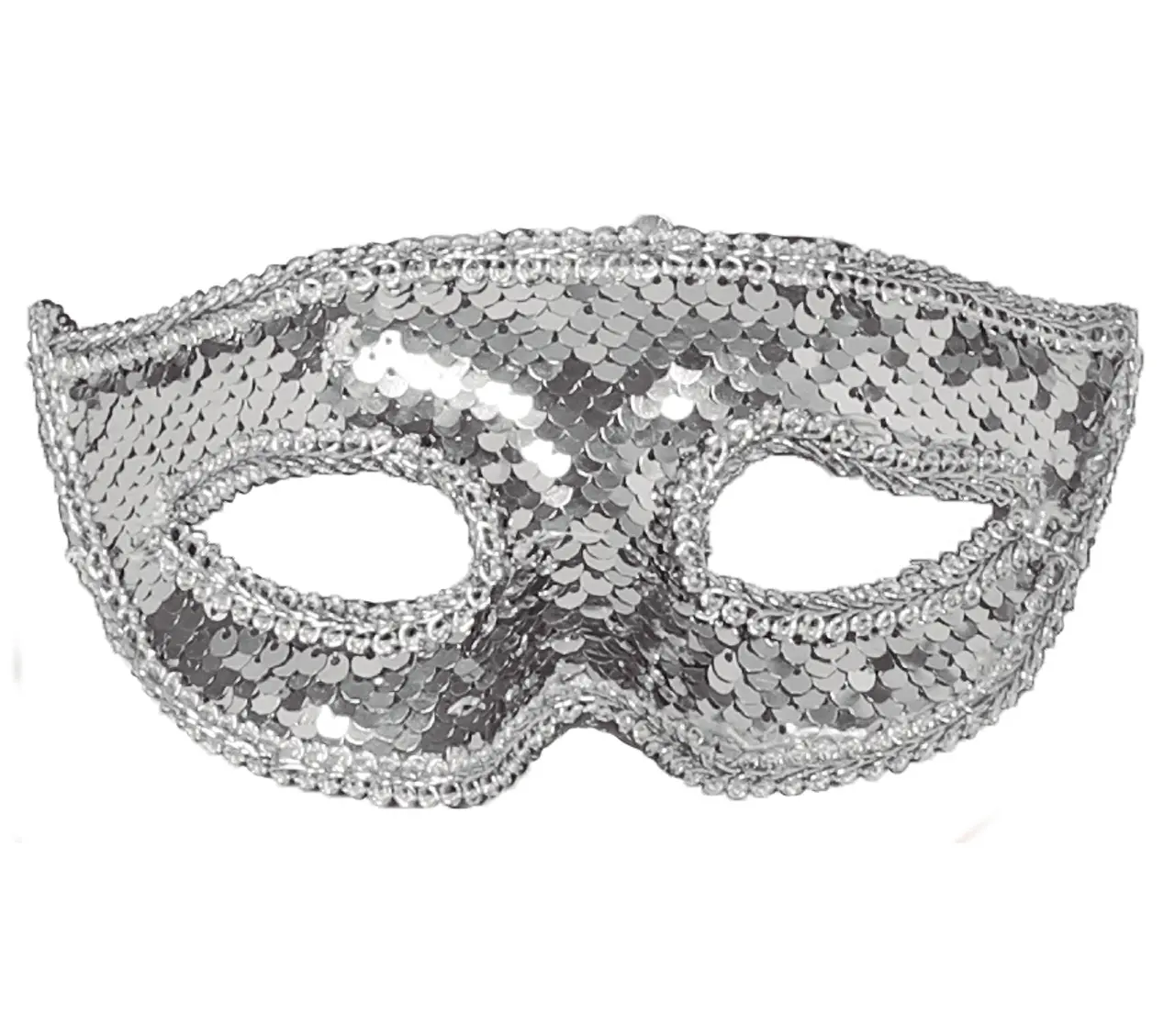 Maske med sølvpailletter
