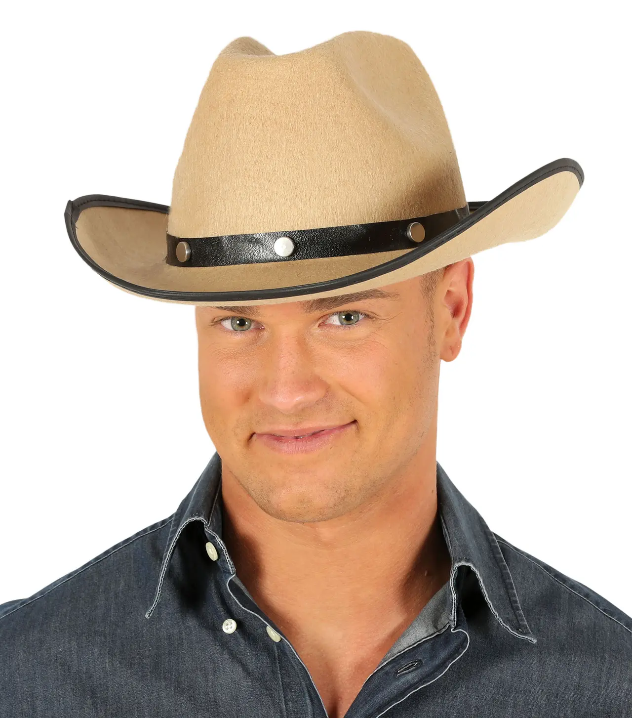 Cowboyhat i filt, lysebrun