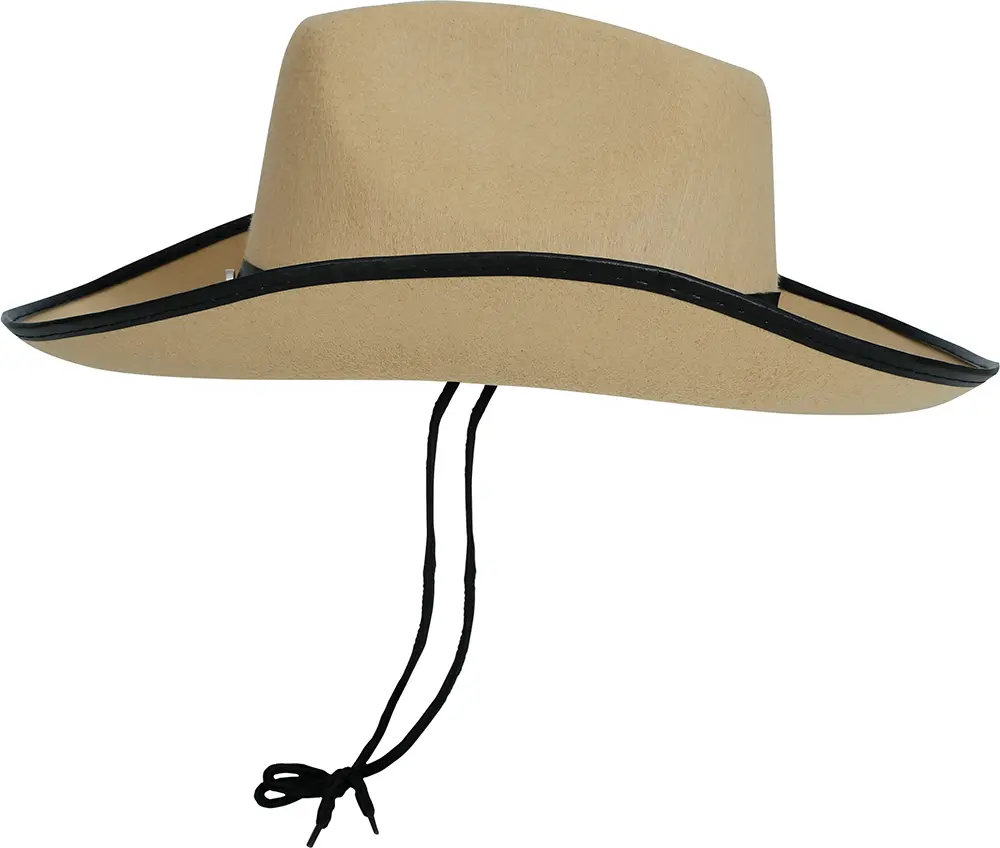 Cowboyhat i filt, lysebrun