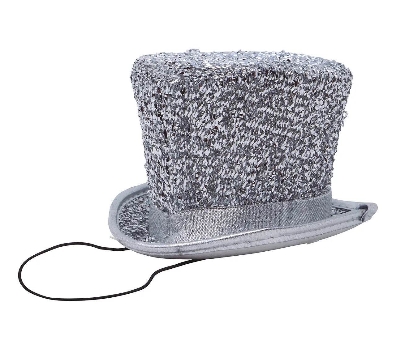 Mini høj hat, blank sølv