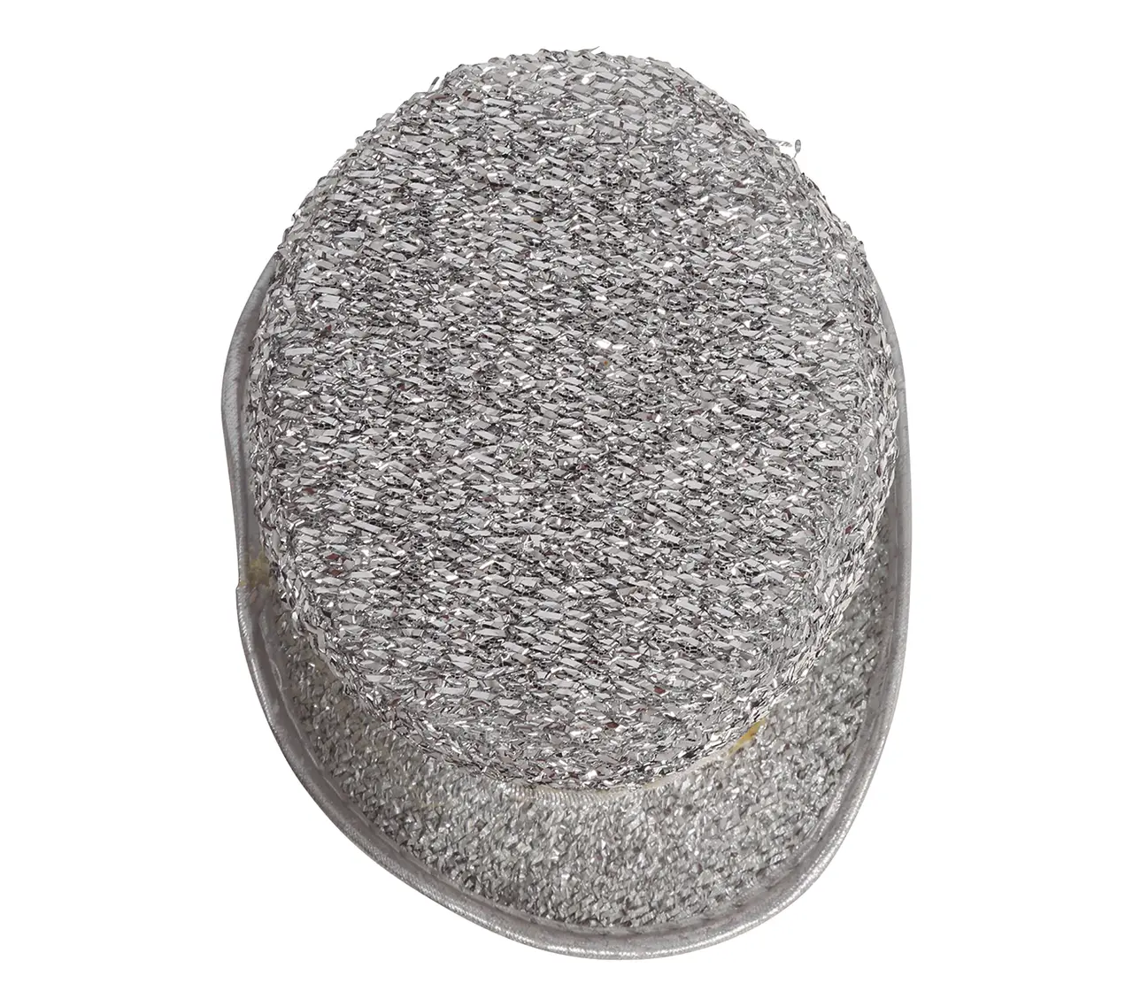 Mini høj hat, blank sølv