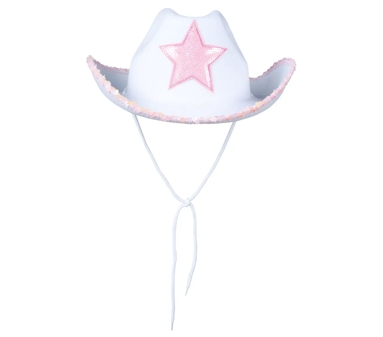 Hvid cowboyhat med stjerne