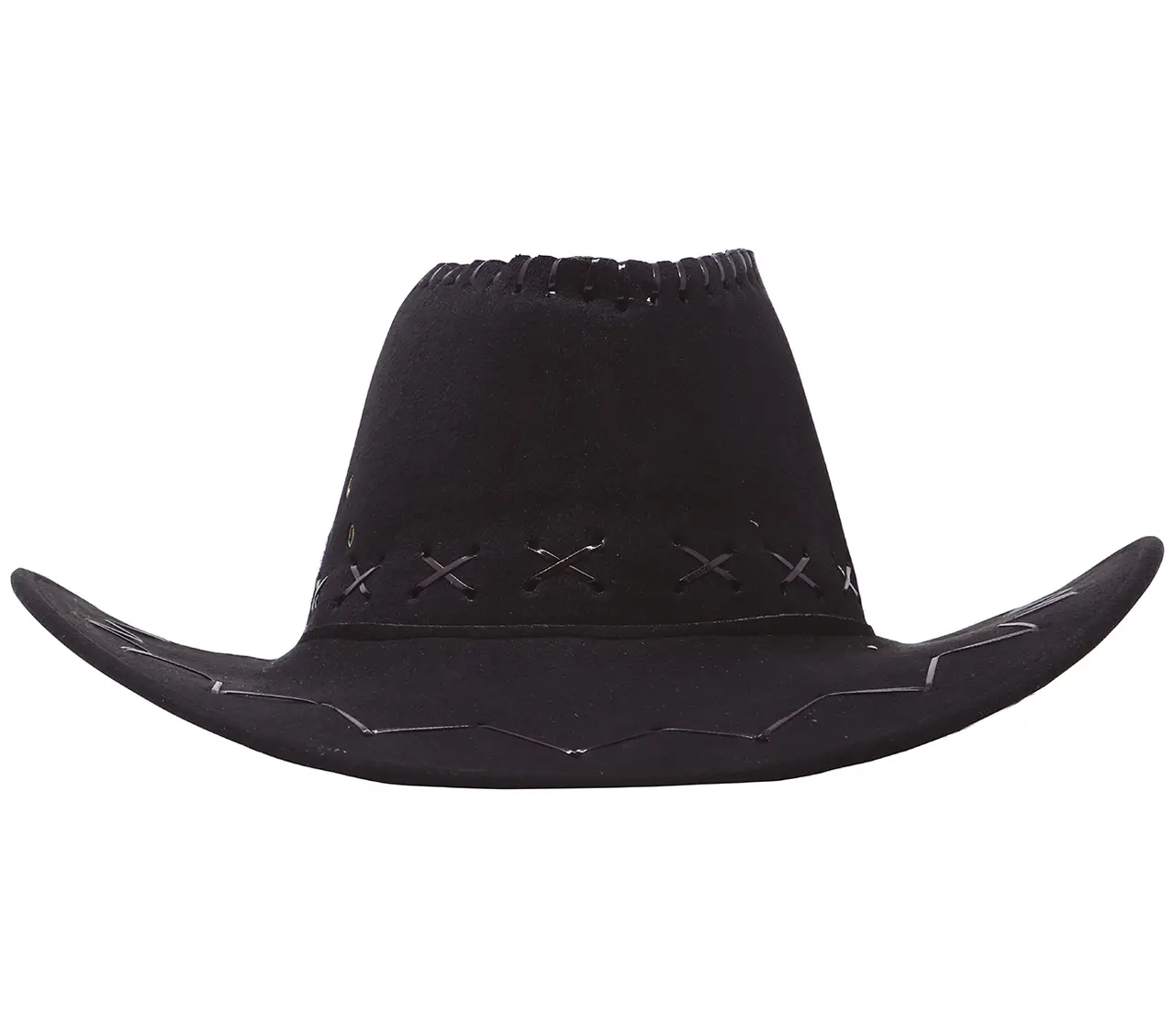 Sort cowboyhat i kunstlæder