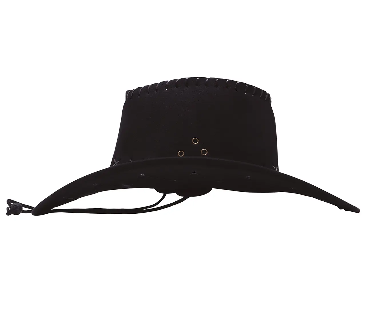 Sort cowboyhat i kunstlæder