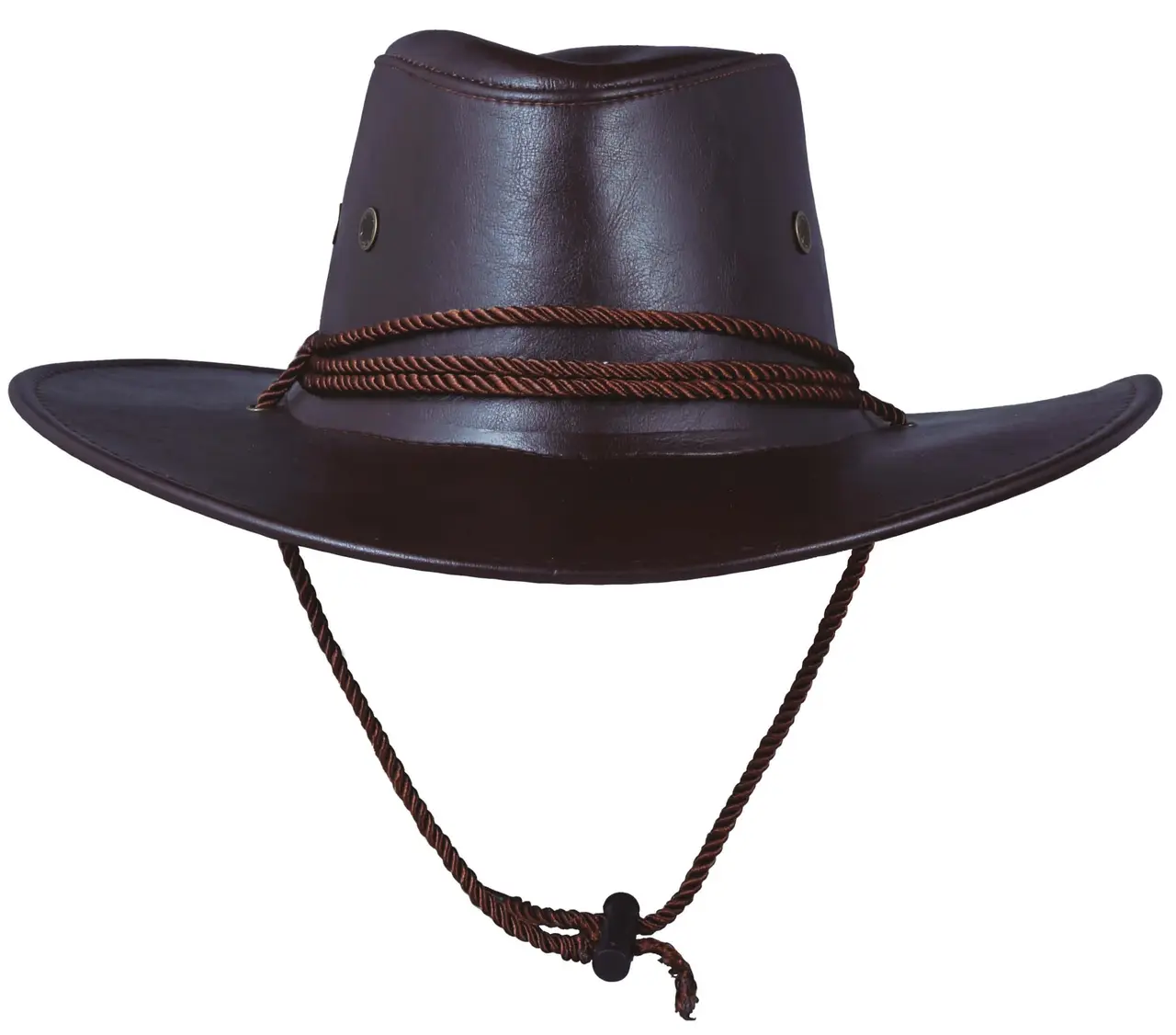 Brun cowboyhat med læderlook
