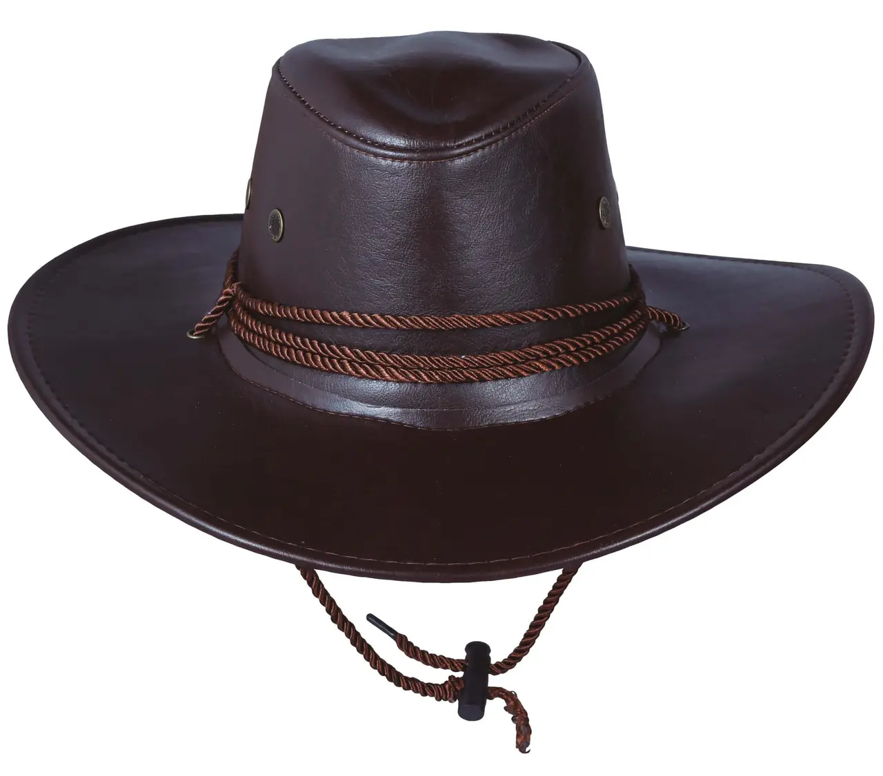 Brun cowboyhat med læderlook