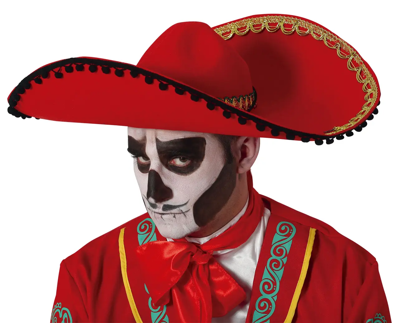 Rød mexicanerhat i filt
