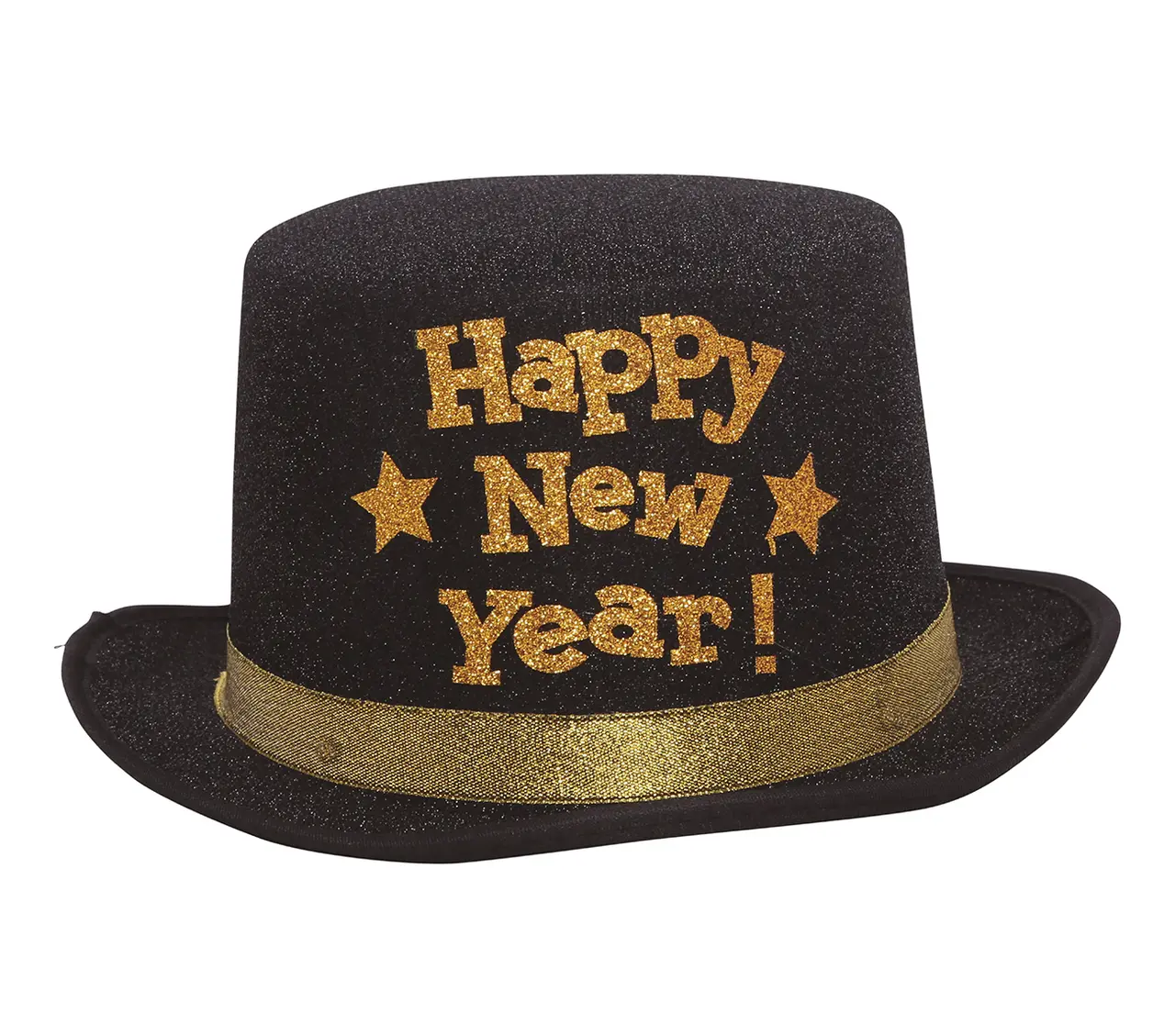 Sort høj hat "Happy New Year"