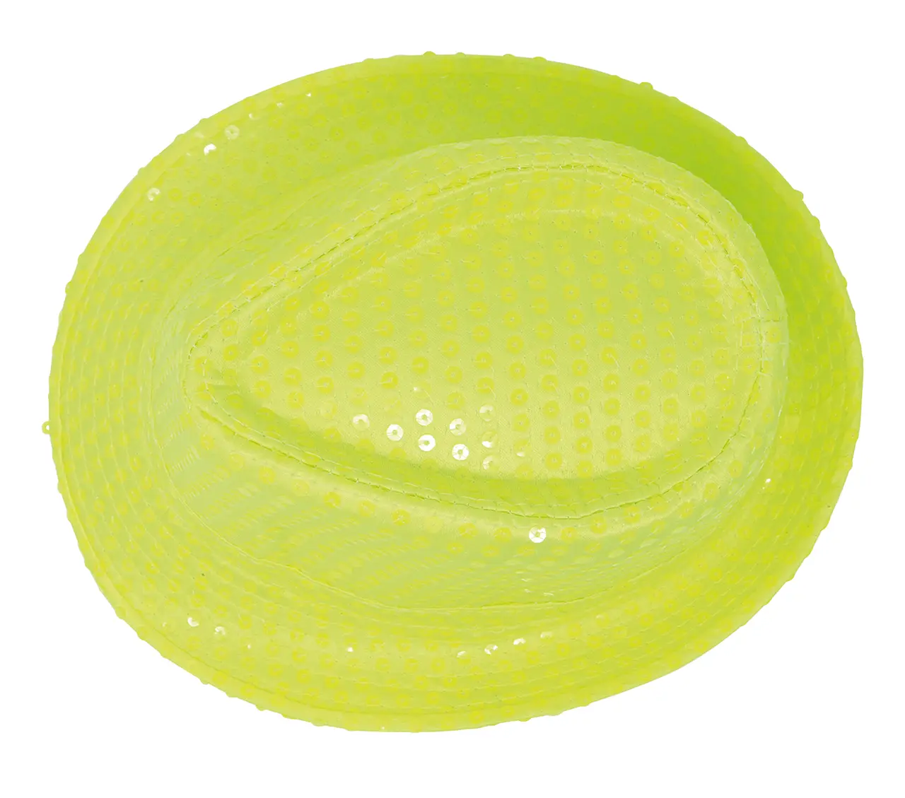 Neongul gangsterhat med pailletter
