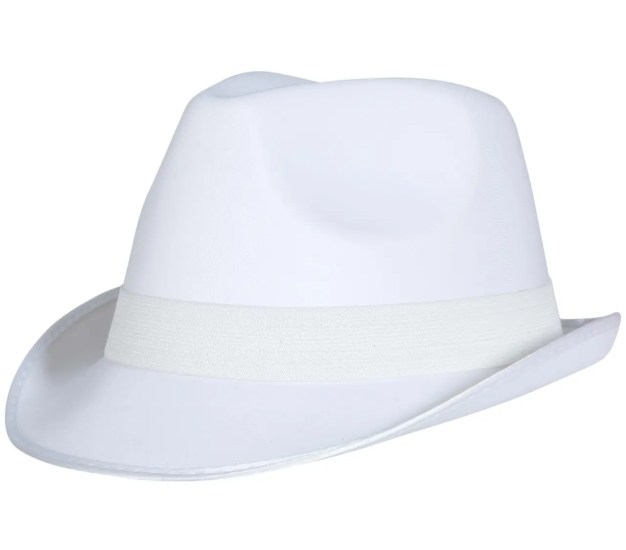 Hvid gangsterhat, ca. 28,6 cm
