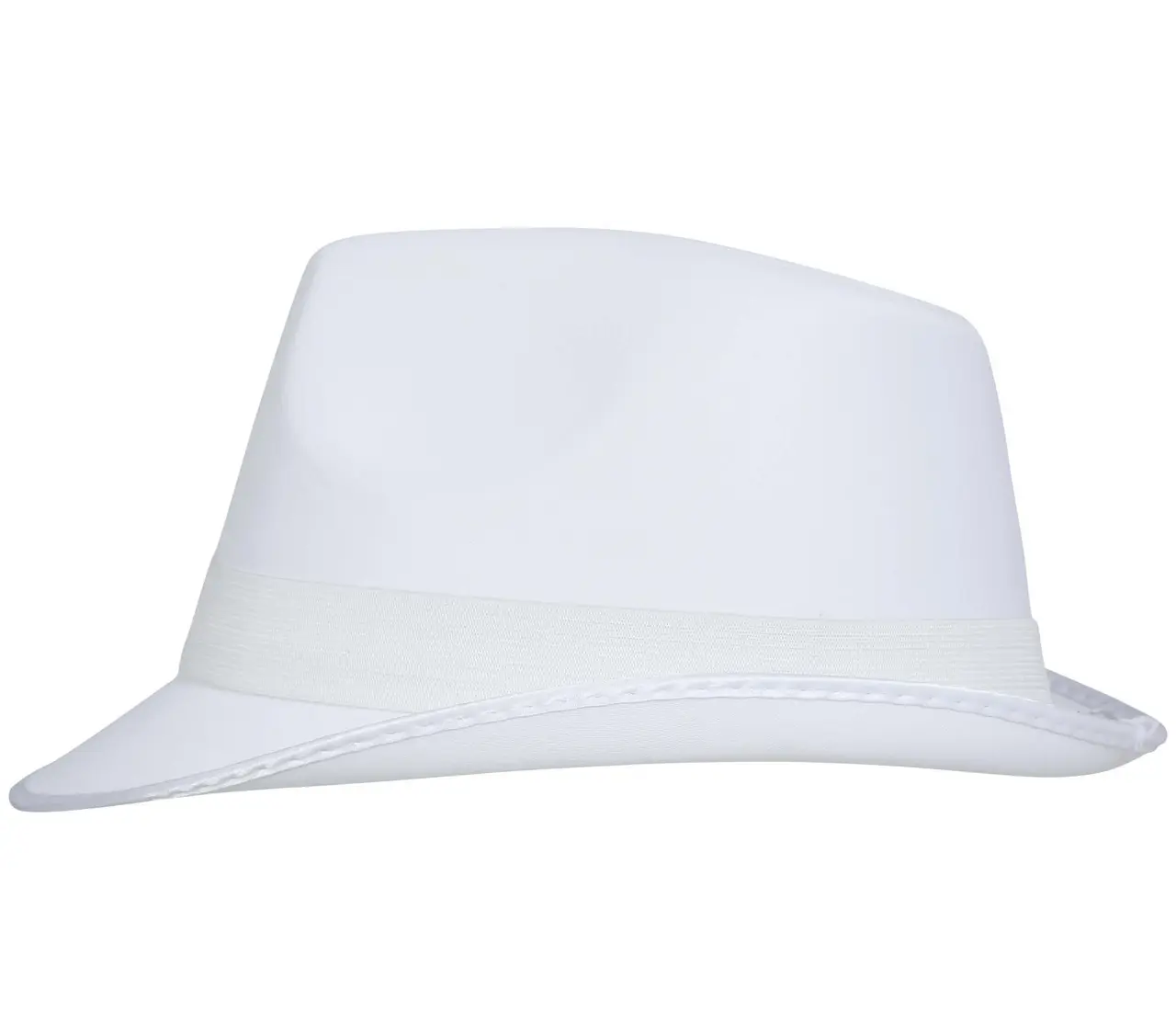 Hvid gangsterhat, ca. 28,6 cm