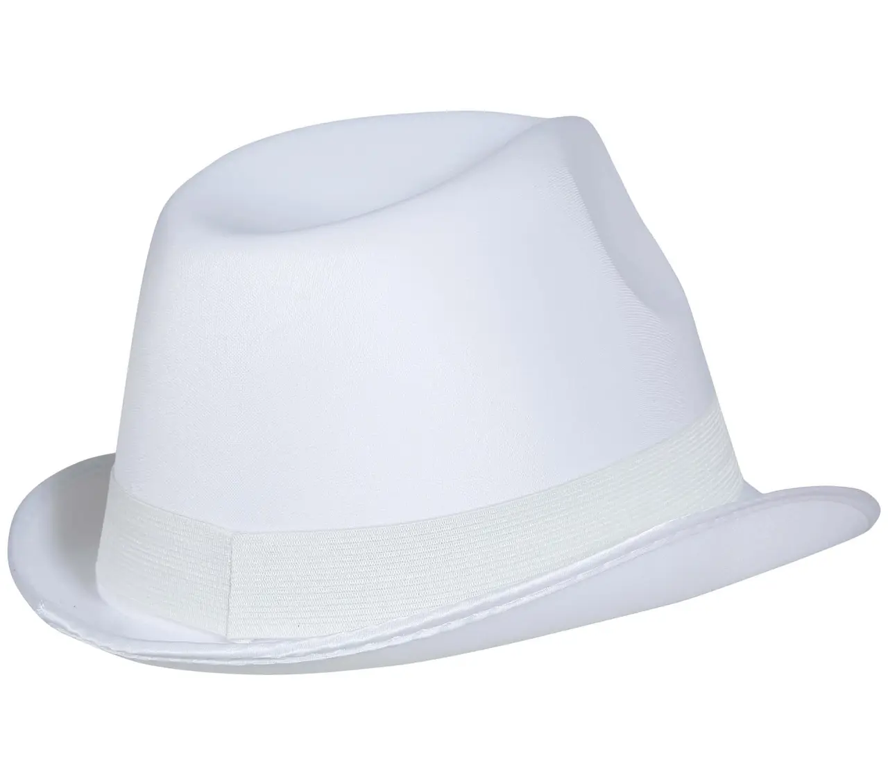 Hvid gangsterhat, ca. 28,6 cm