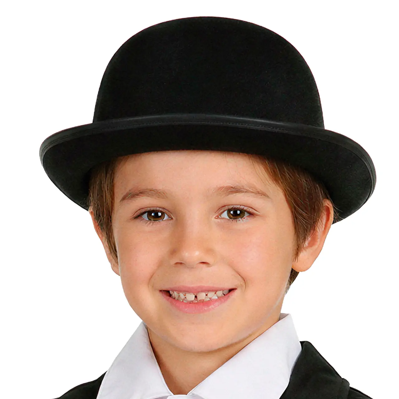 Sort bowlerhat i flock til børn