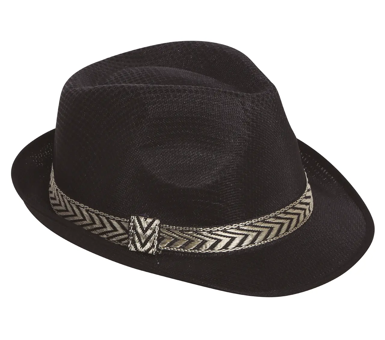 Sort gangsterhat, ca. 38 cm