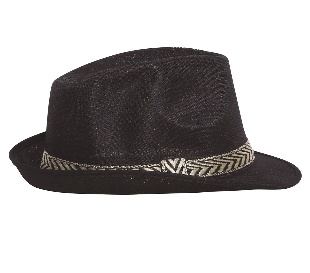 Sort gangsterhat, ca. 38 cm