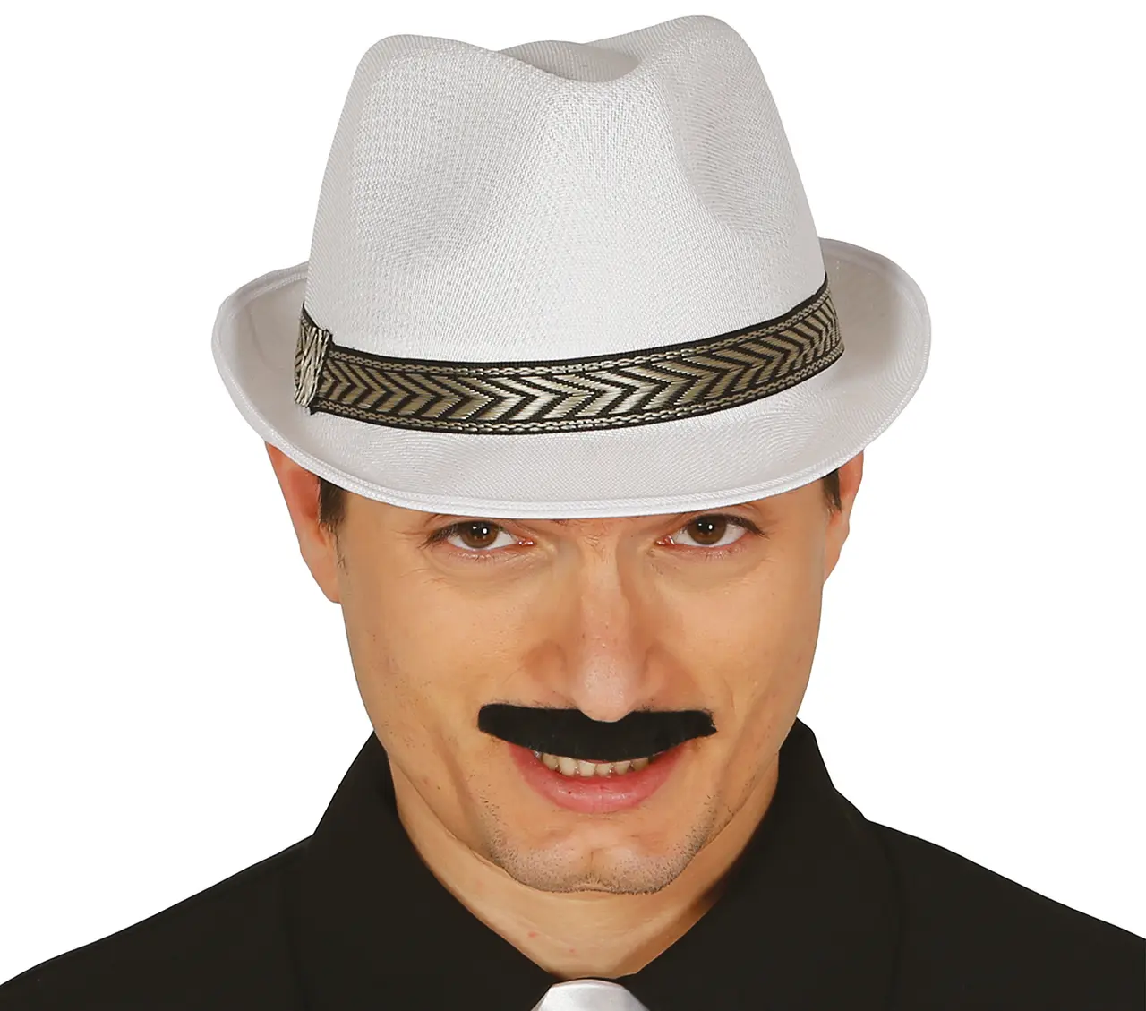 Hvid gangsterhat, ca. 33,3 cm