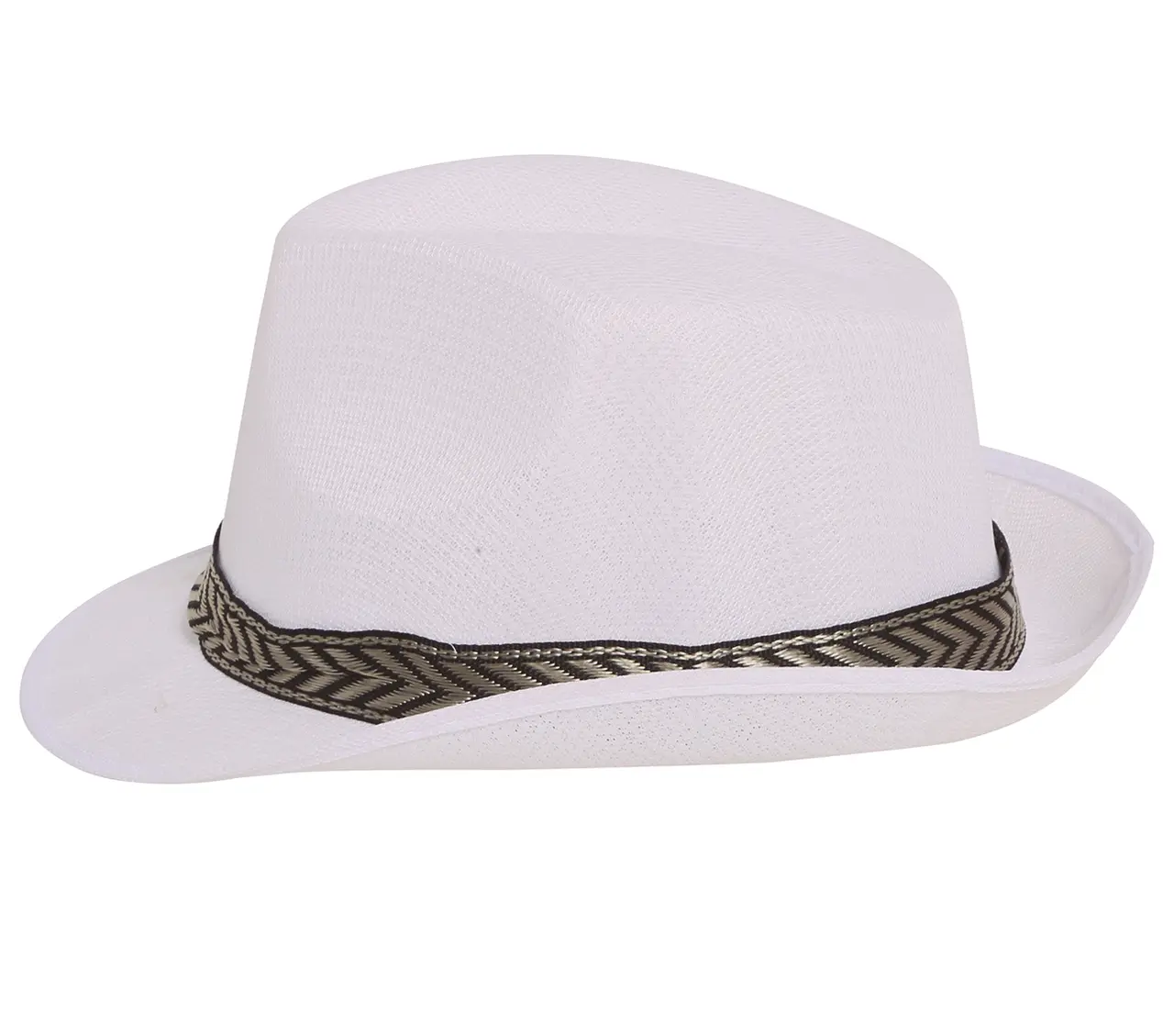 Hvid gangsterhat, ca. 33,3 cm
