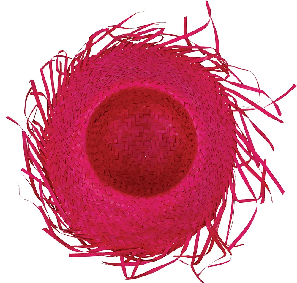 Fugleskræmselhat i strå, pink