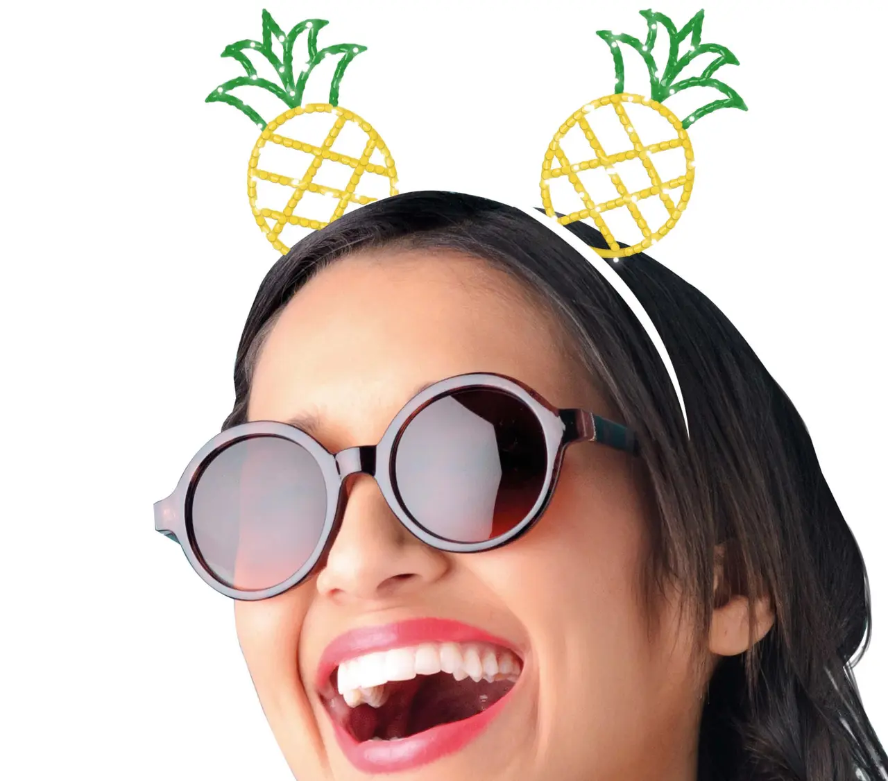 Metallisk hårbøjle med ananas
